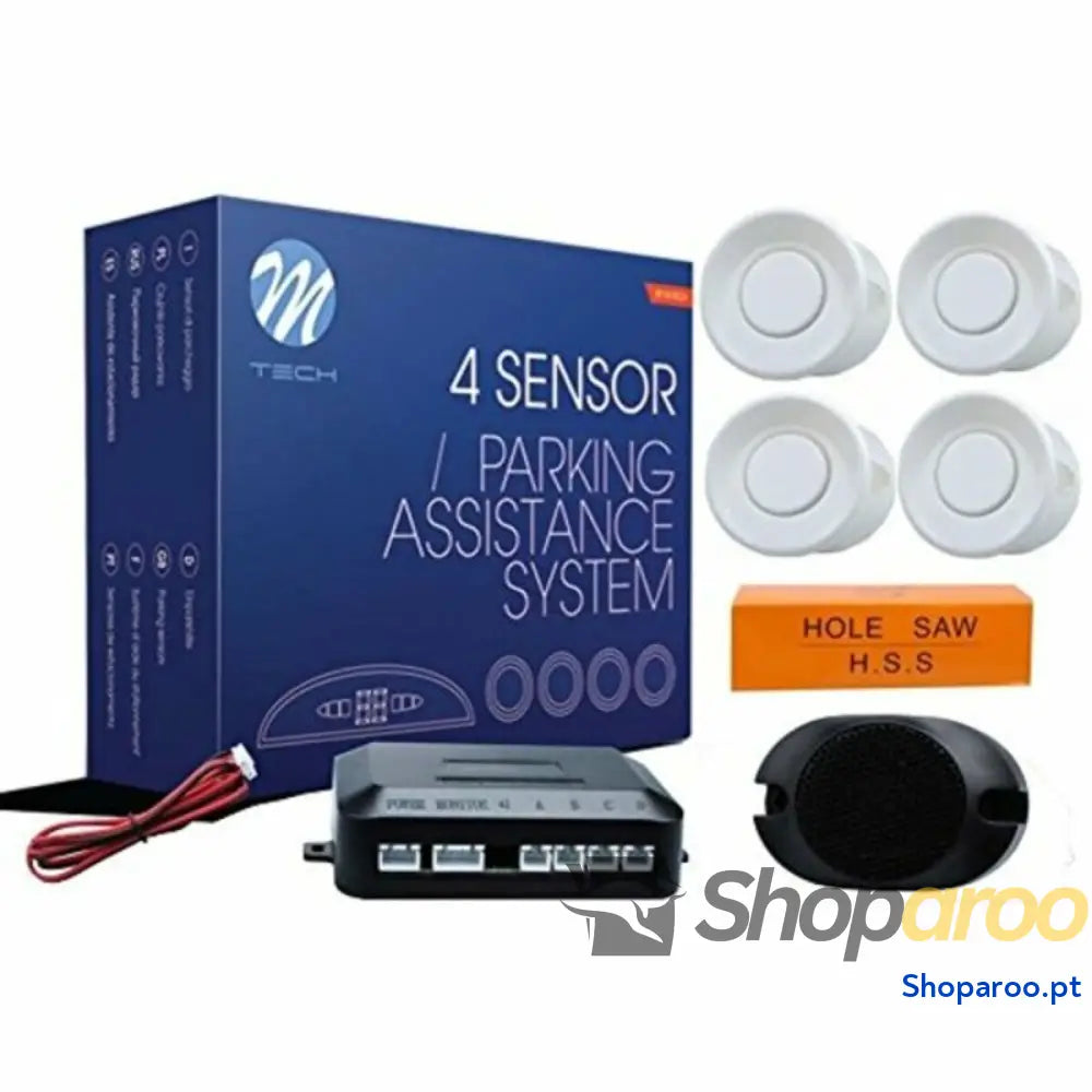 Sensor de Estacionamento M-Tech CP7W Branco 4 pcs 0,3 - 3 m