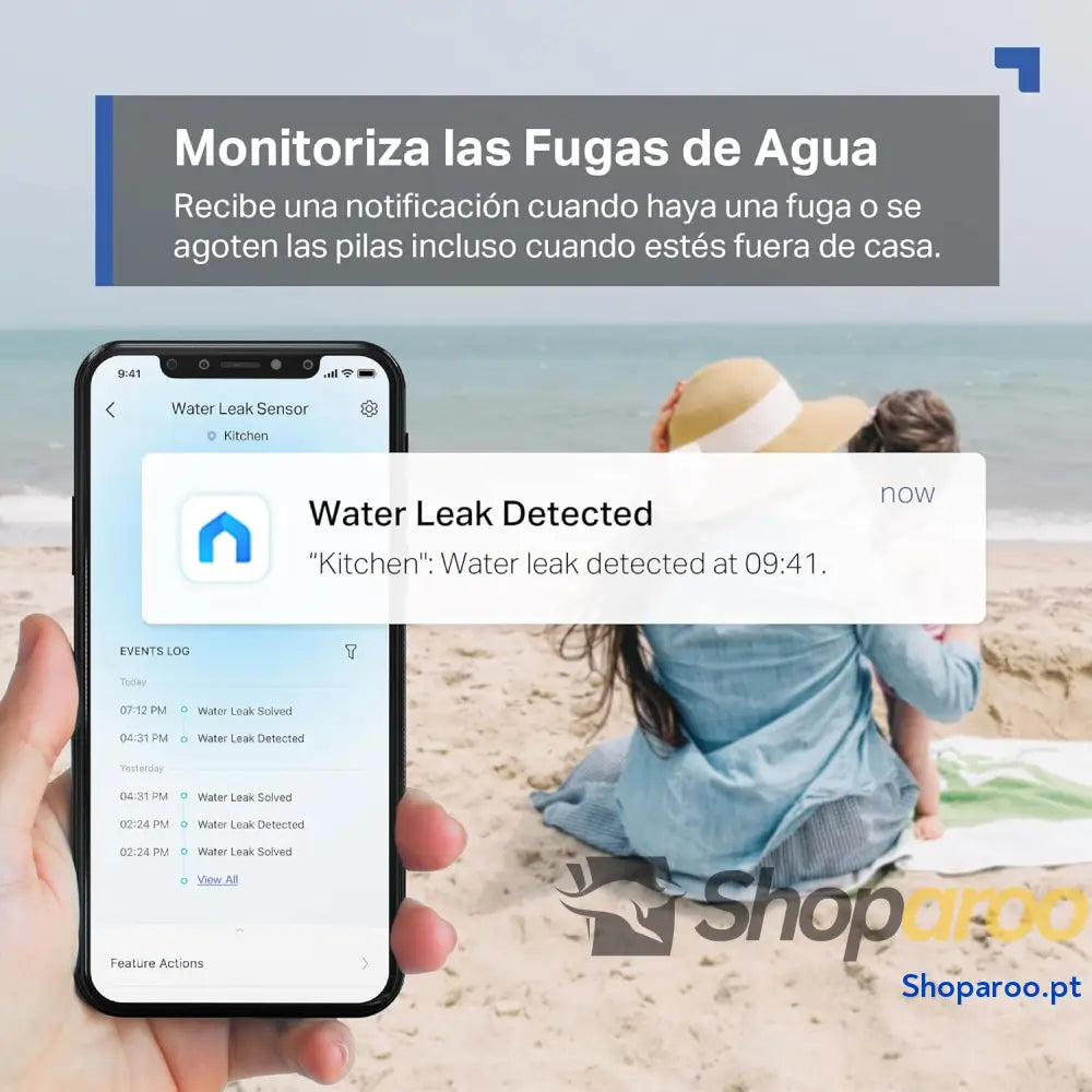 Sensor inteligente de fugas água classificação IP66 à prova alarme 90 dB compatível com concentrador indução dupla