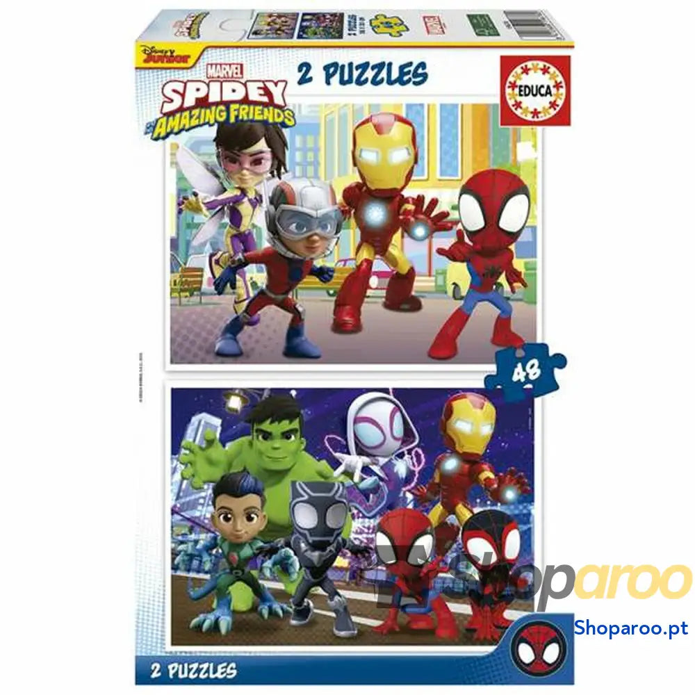 Set de 2 Puzzles Educa Spidey Amazing Friends