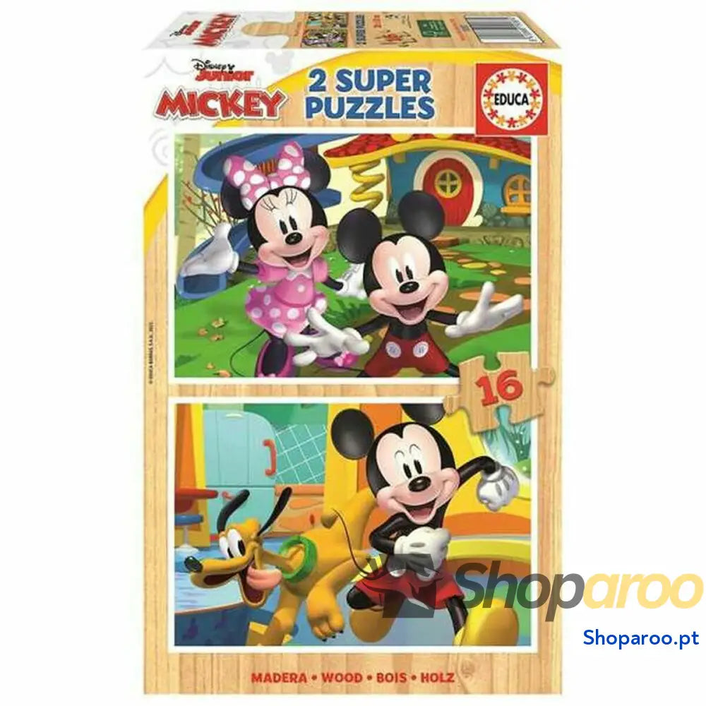 Set de 2 Puzzles Mickey Mouse 19287 16 Peças 36 cm