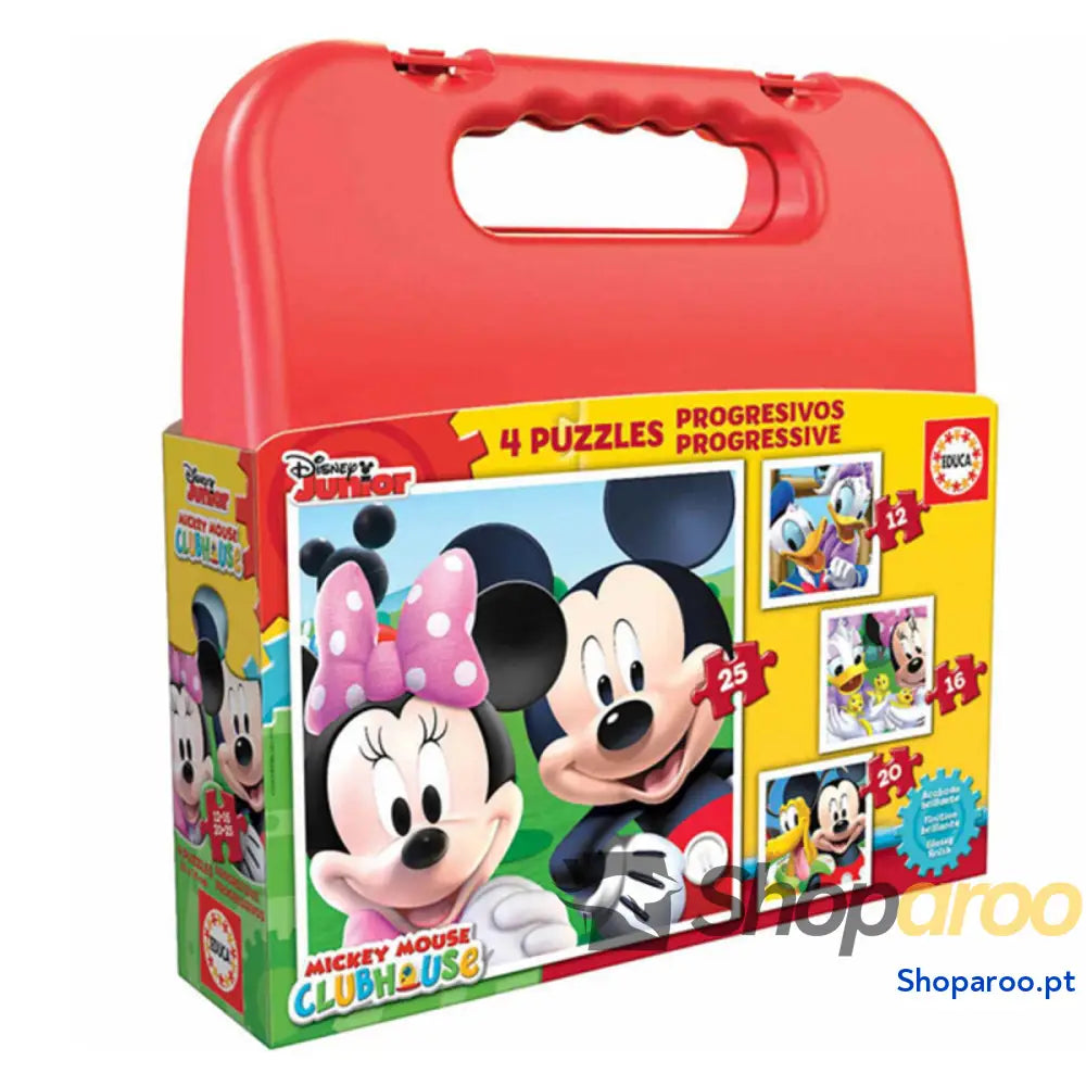 Set de 4 Puzzles Disney Mickey Mouse Progressive Educa 16505 (12 16 20 25 pcs)