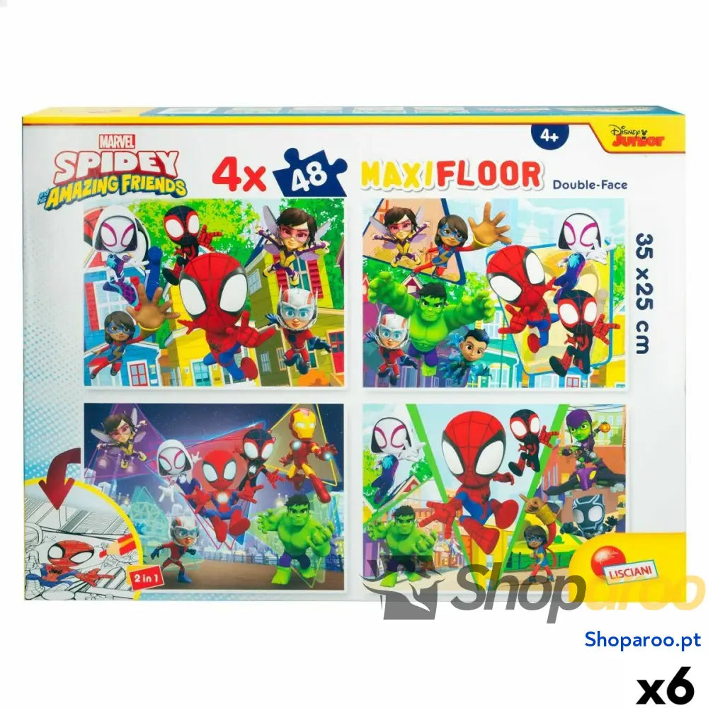 Set de 4 Puzzles Spidey 35 x 1,5 25 cm 48 Peças (6 Unidades)