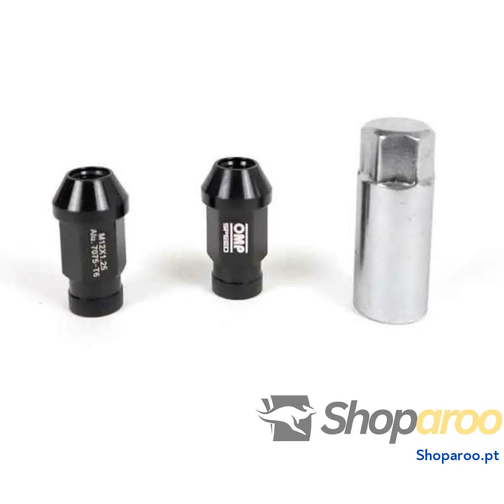 Set Porcas OMP 7075 40 mm M14 x 1,50 20 uds Preto