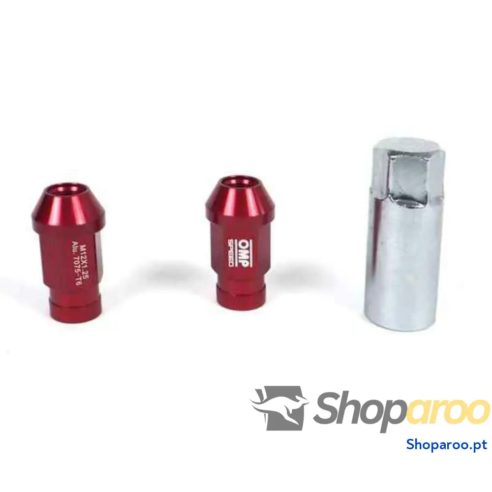Set Porcas OMP 7075 40 mm M14 x 1,50 20 uds Vermelho