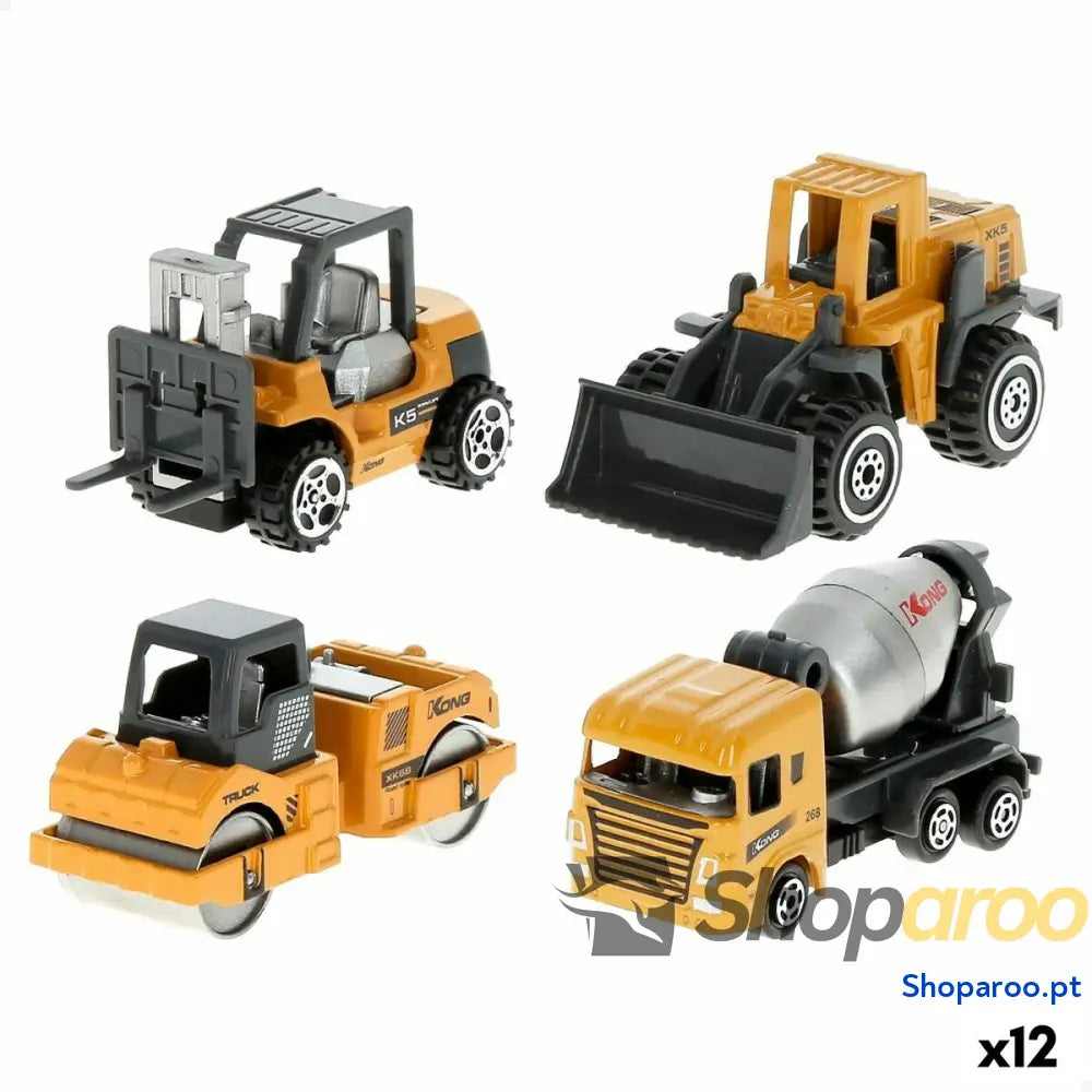 Set Veículos de Obras Públicas Speed & Go 7,5 x 4 3 cm (12 Unidades)