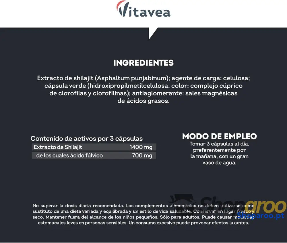 Shilajit proveniente do Himalaia com ácidos fúlvicos para articulações
