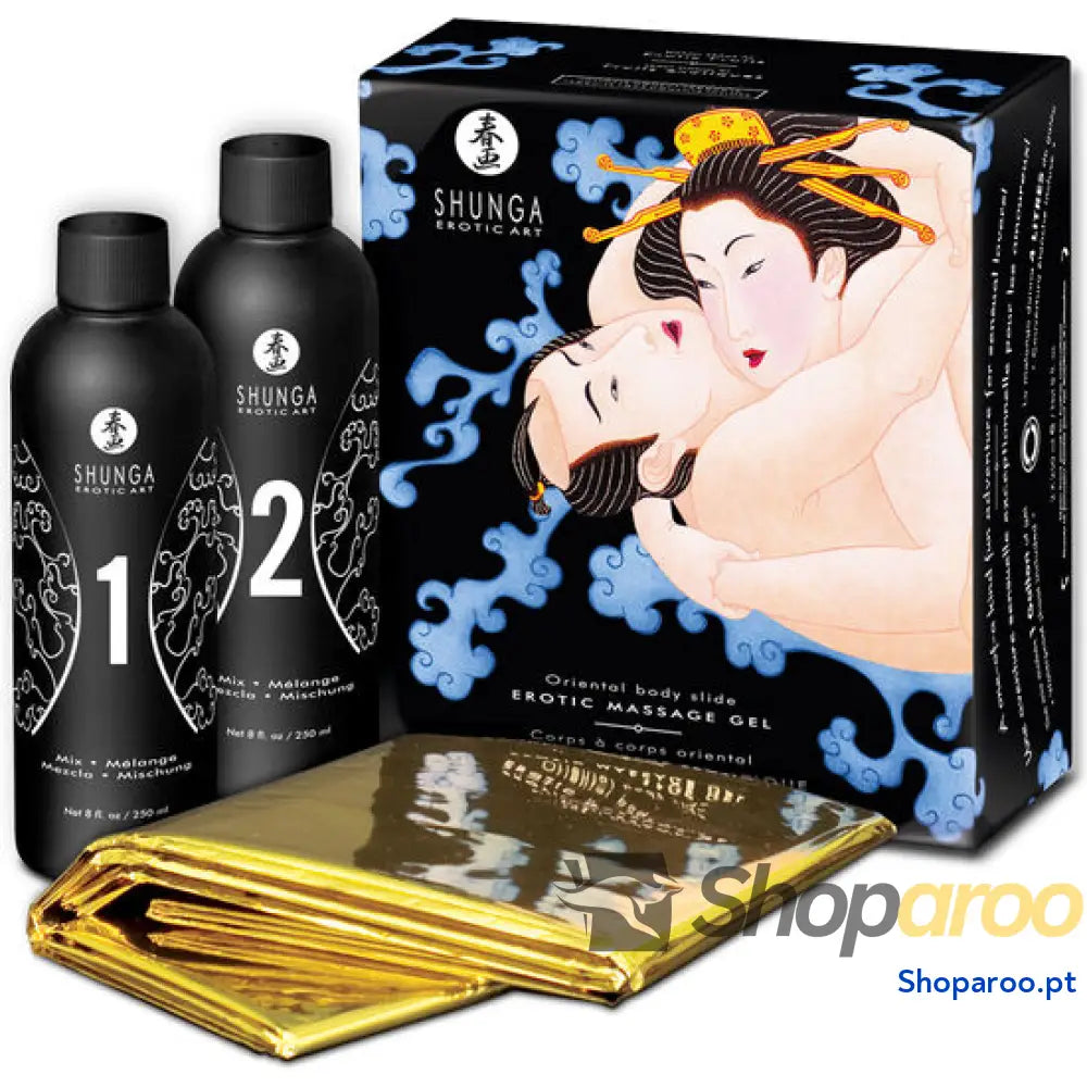 SHUNGA - GEL DE MASSAGEM ERÓTICA ORIENTAL CORPO A CORPO COM FRUTAS EXÓTICAS