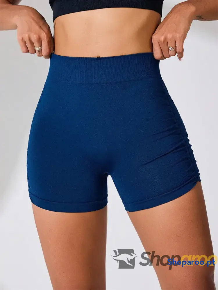 Side Ruched High Rise Active Shorts