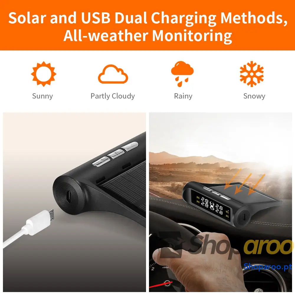 Sistema de monitorização da pressão dos pneus TPMS para automóvel inteligente com energia solar TMPS dig