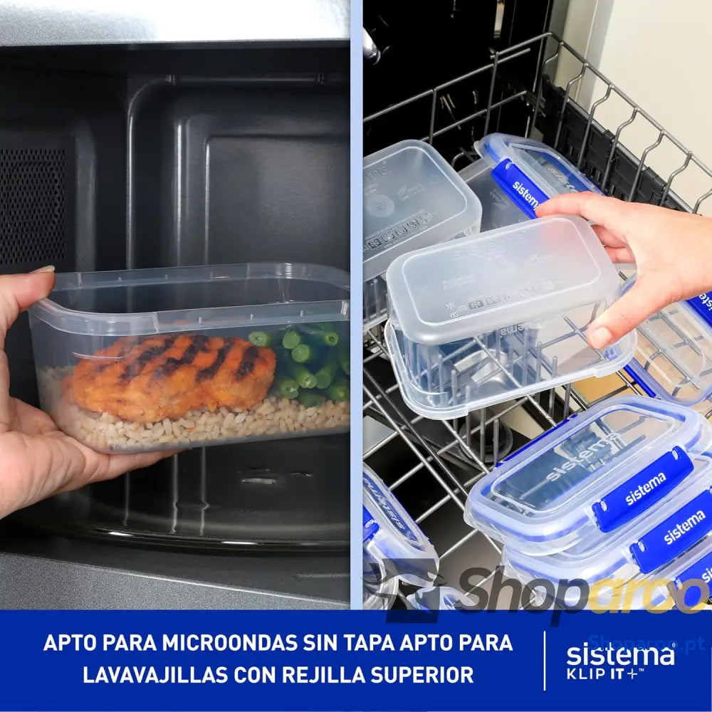 Klip It Plus recipientes herméticos 1L conjunto com vedação segura