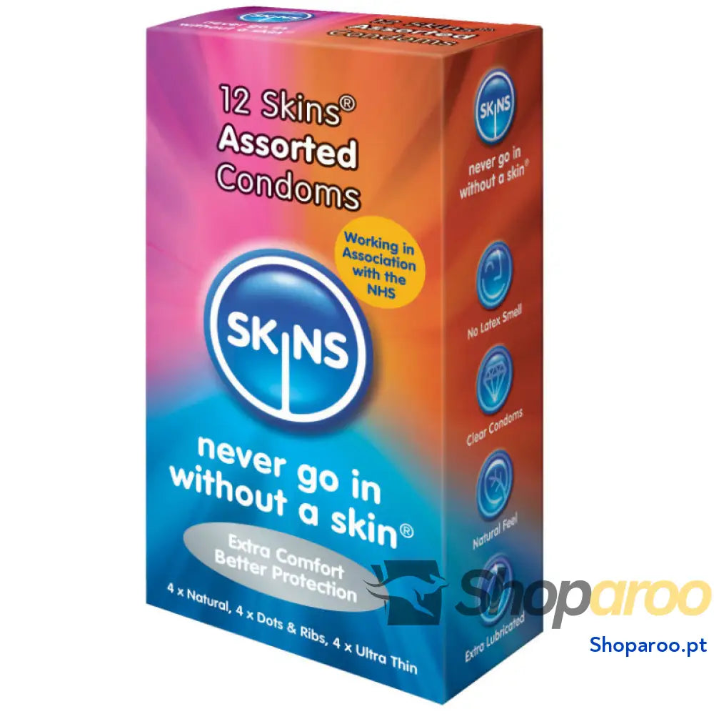 SKINS CONDOMES DE PELE ASSORTED 12 PACK