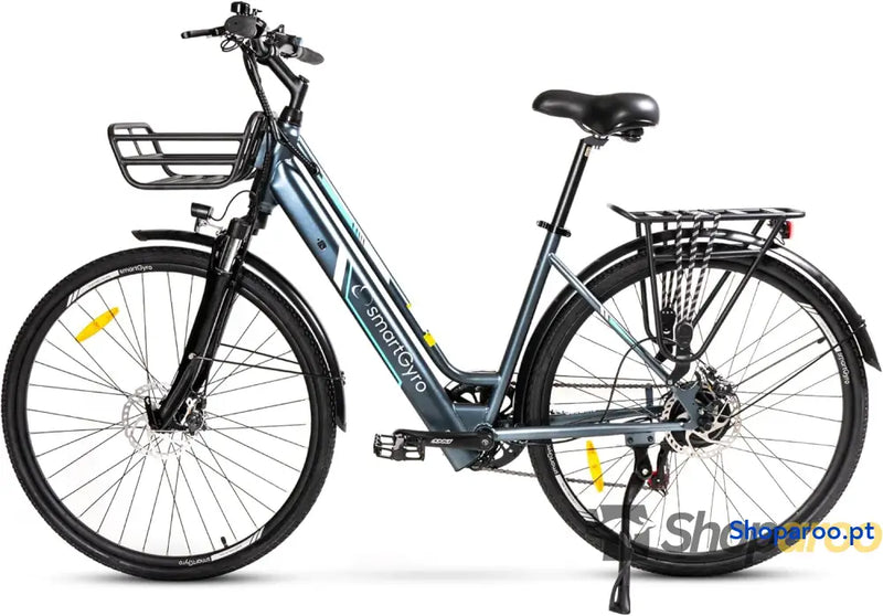 SMARTGYRO eBike Sunset Titanium Bicicleta elétrica urbana travões de disco 6 velocidades Shimano rodas 27,5 polegadas