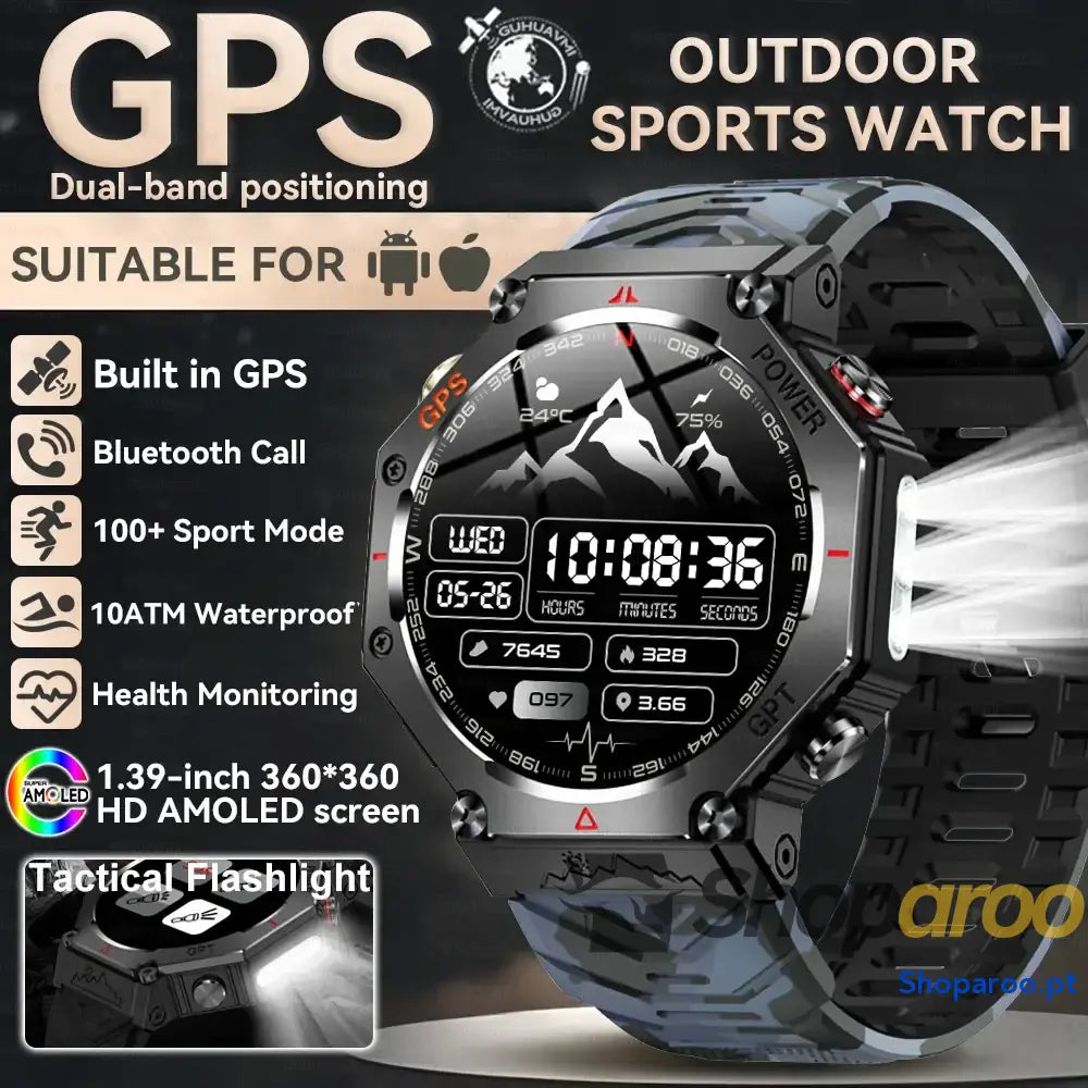 Smartwatch Militar T-Rex 3 Relógio Inteligente IP69K GPS AMOLED
