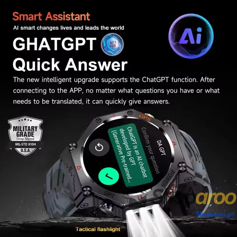 Smartwatch Militar T-Rex 3 Relógio Inteligente IP69K GPS AMOLED