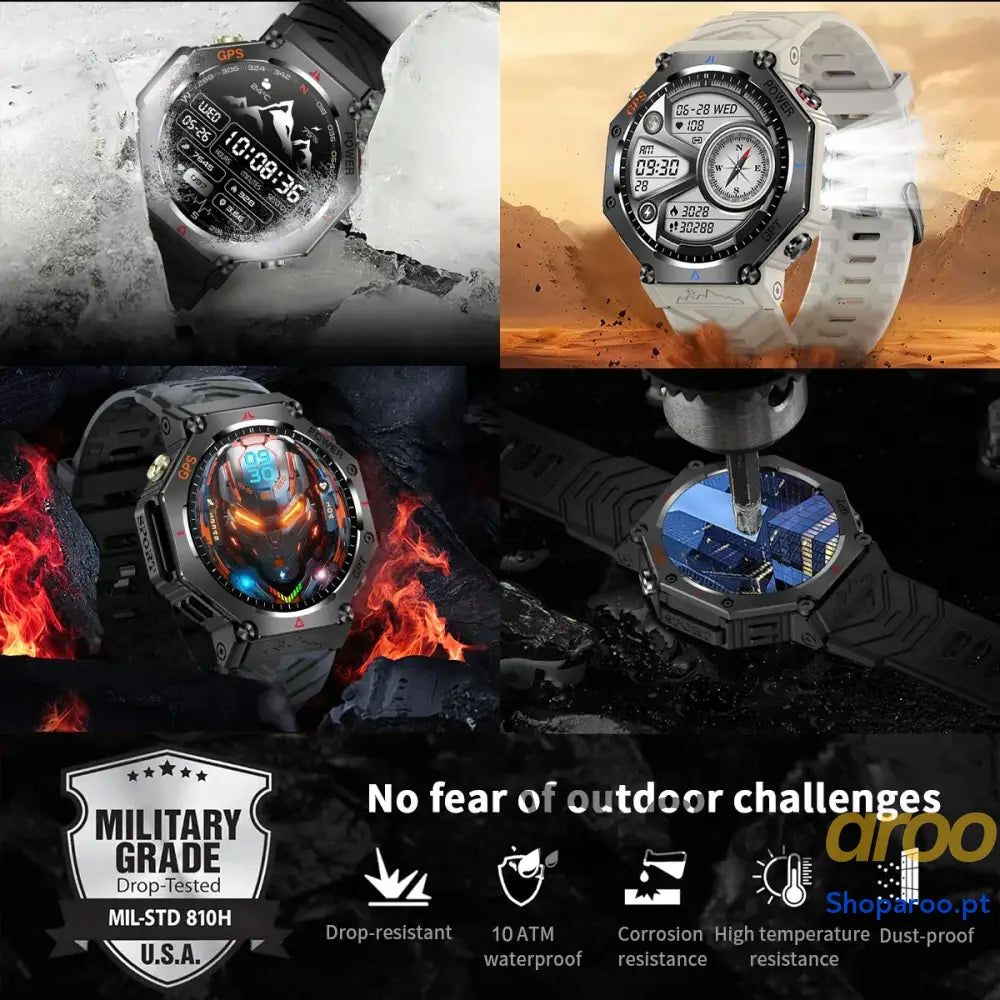 Smartwatch Militar T-Rex 3 Relógio Inteligente IP69K GPS AMOLED