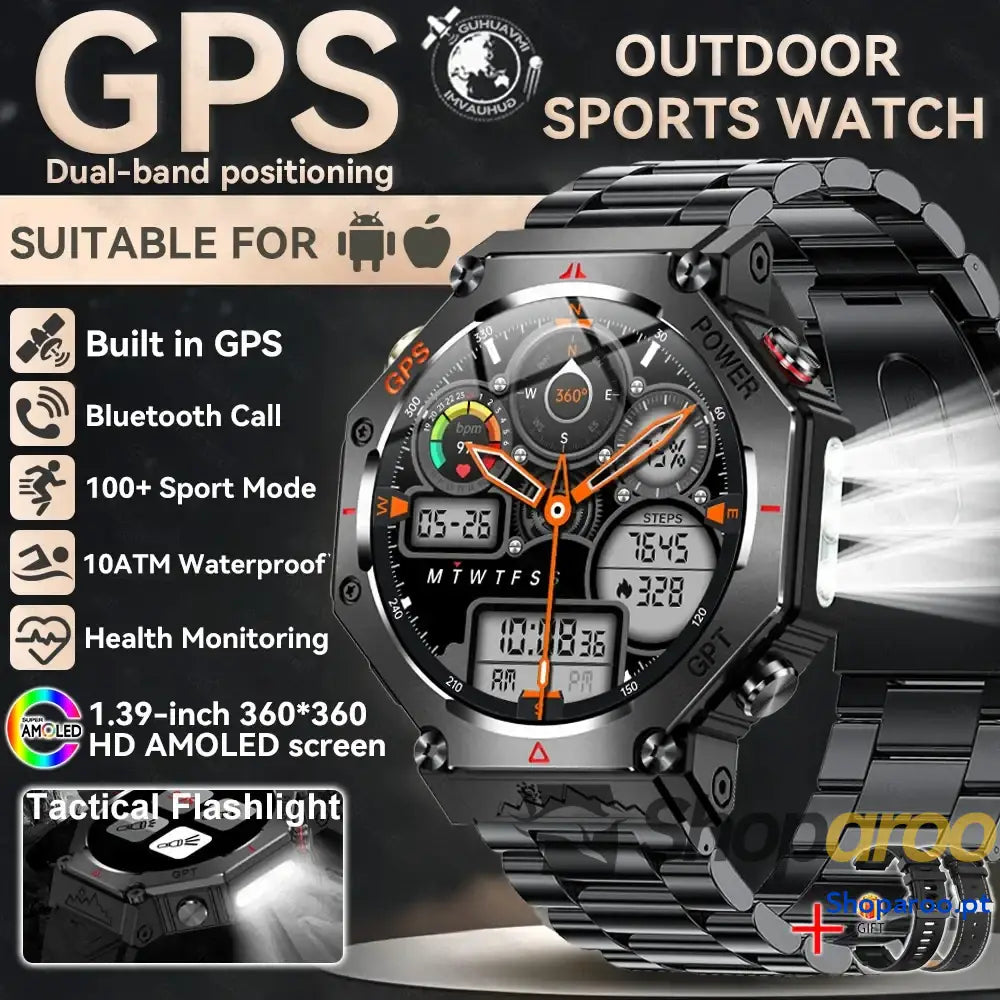 Smartwatch Militar T-Rex 3 Relógio Inteligente IP69K GPS AMOLED