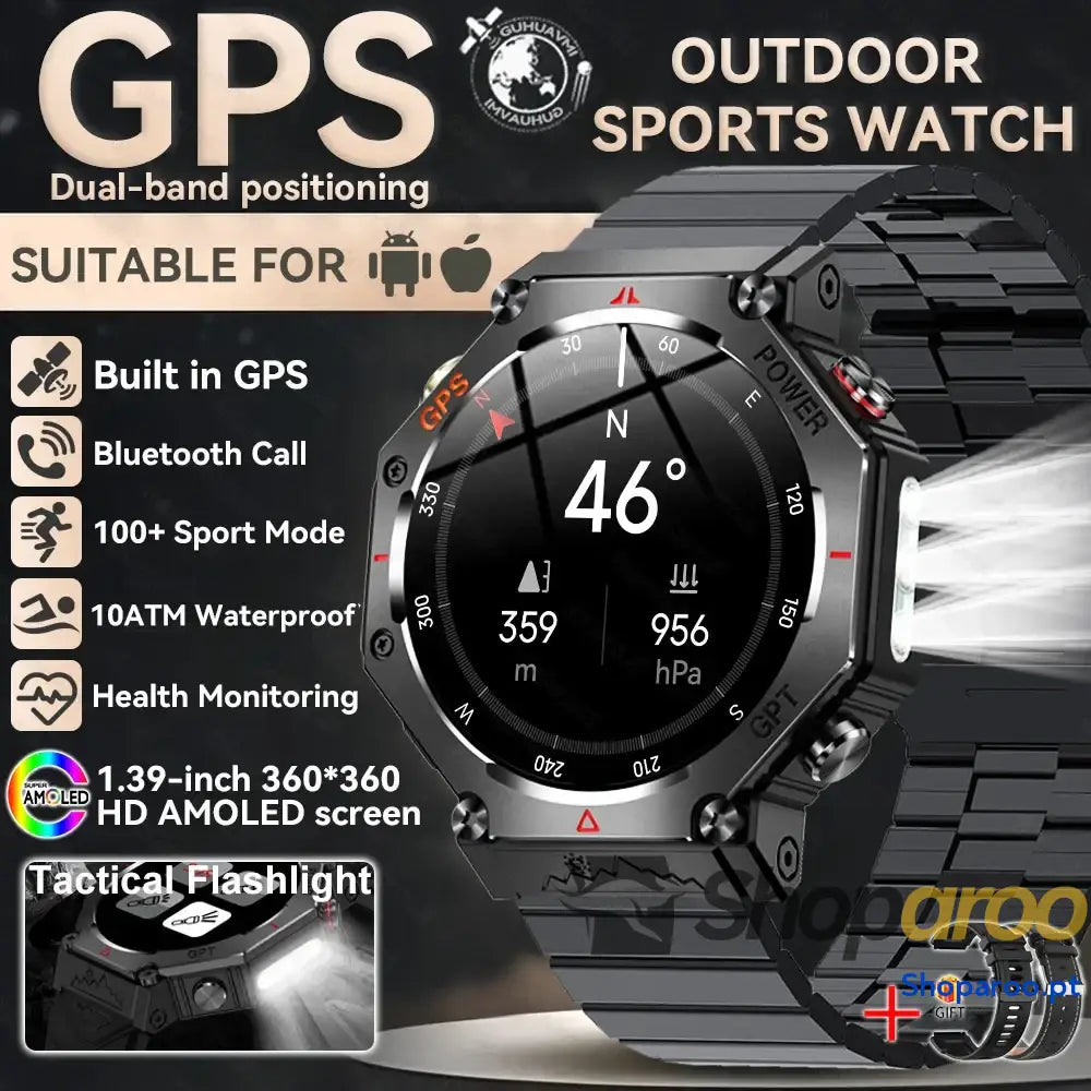Smartwatch Militar T-Rex 3 Relógio Inteligente IP69K GPS AMOLED