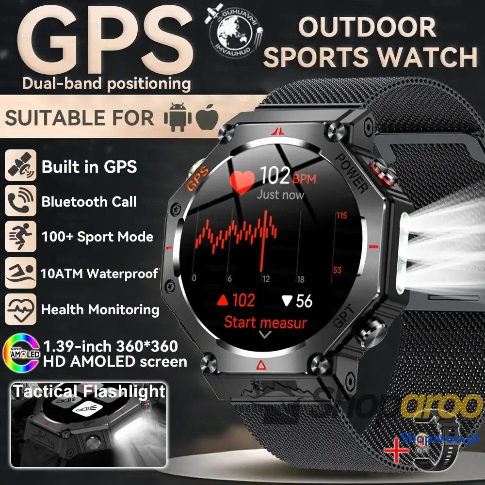 Smartwatch Militar T-Rex 3 Relógio Inteligente IP69K GPS AMOLED