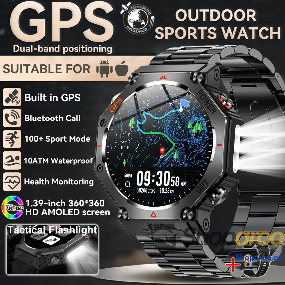 Smartwatch Militar T-Rex 3 Relógio Inteligente IP69K GPS AMOLED