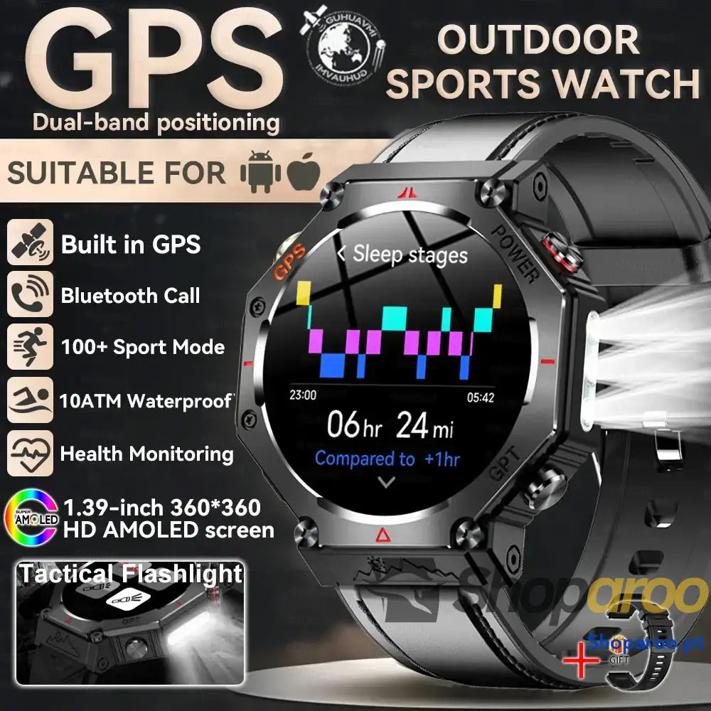 Smartwatch Militar T-Rex 3 Relógio Inteligente IP69K GPS AMOLED
