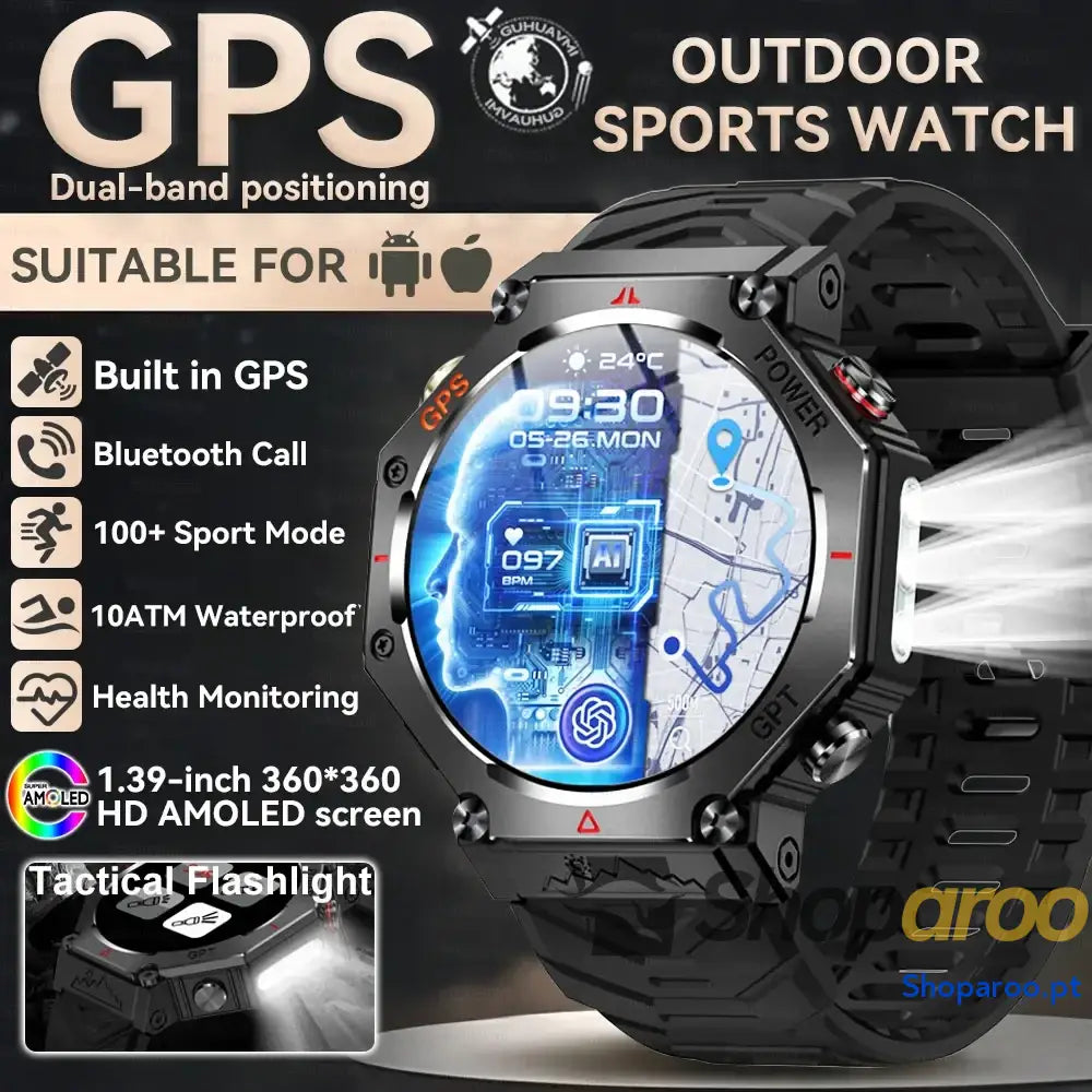 Smartwatch Militar T-Rex 3 Relógio Inteligente IP69K GPS AMOLED