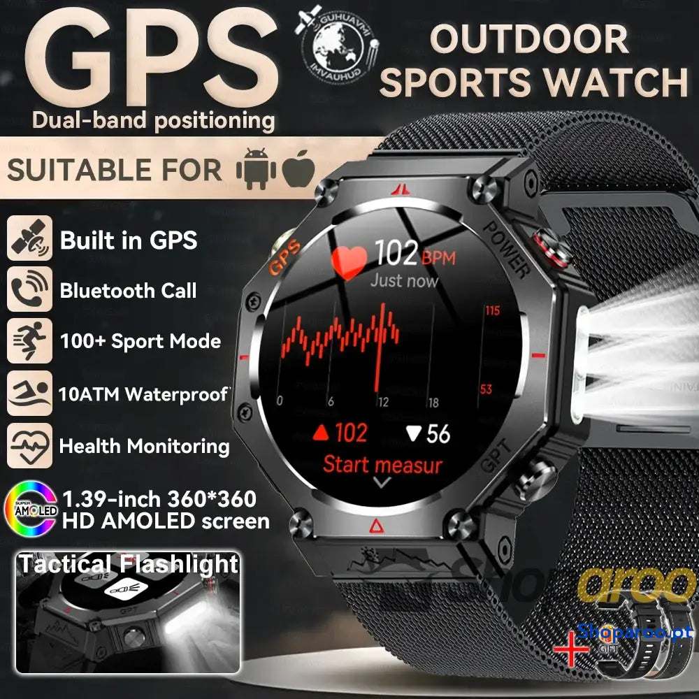 Smartwatch Militar T-Rex 3 Relógio Inteligente IP69K GPS AMOLED
