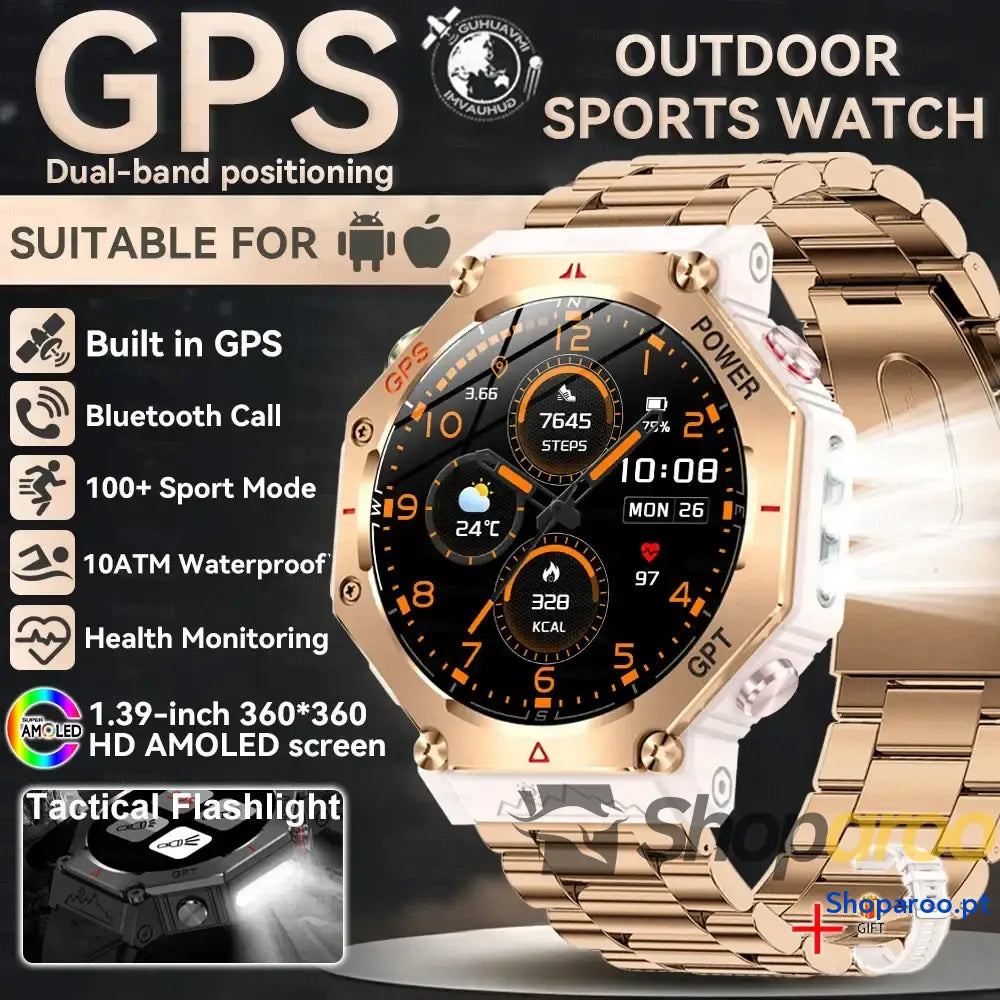Smartwatch Militar T-Rex 3 Relógio Inteligente IP69K GPS AMOLED