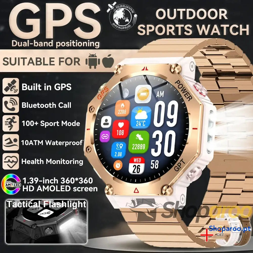 Smartwatch Militar T-Rex 3 Relógio Inteligente IP69K GPS AMOLED