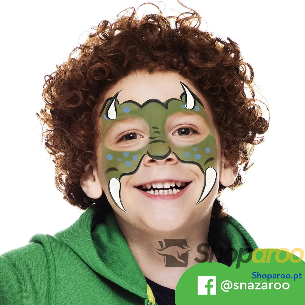 Snazaroo Conjunto de pintura facial ’Arco íris’ para crianças e adultos 8 cores 1 pincel esponja guia base água