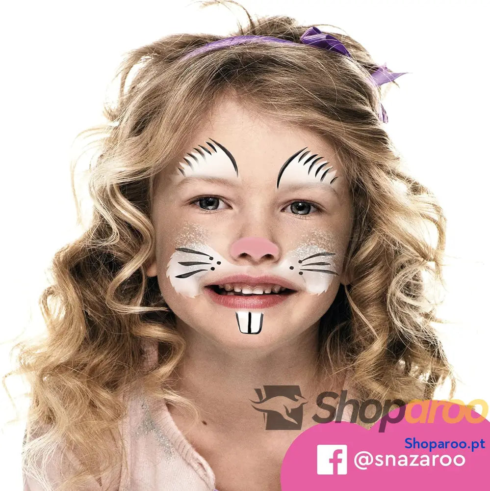 Snazaroo Conjunto de pintura facial ’Arco íris’ para crianças e adultos 8 cores 1 pincel esponja guia base água