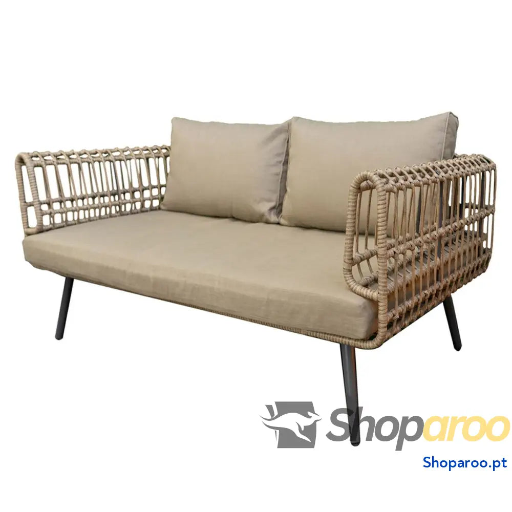 Sofá de 2 Lugares Ariki Aço Rotim Rotim sintético 161 x 84 x 67 cm