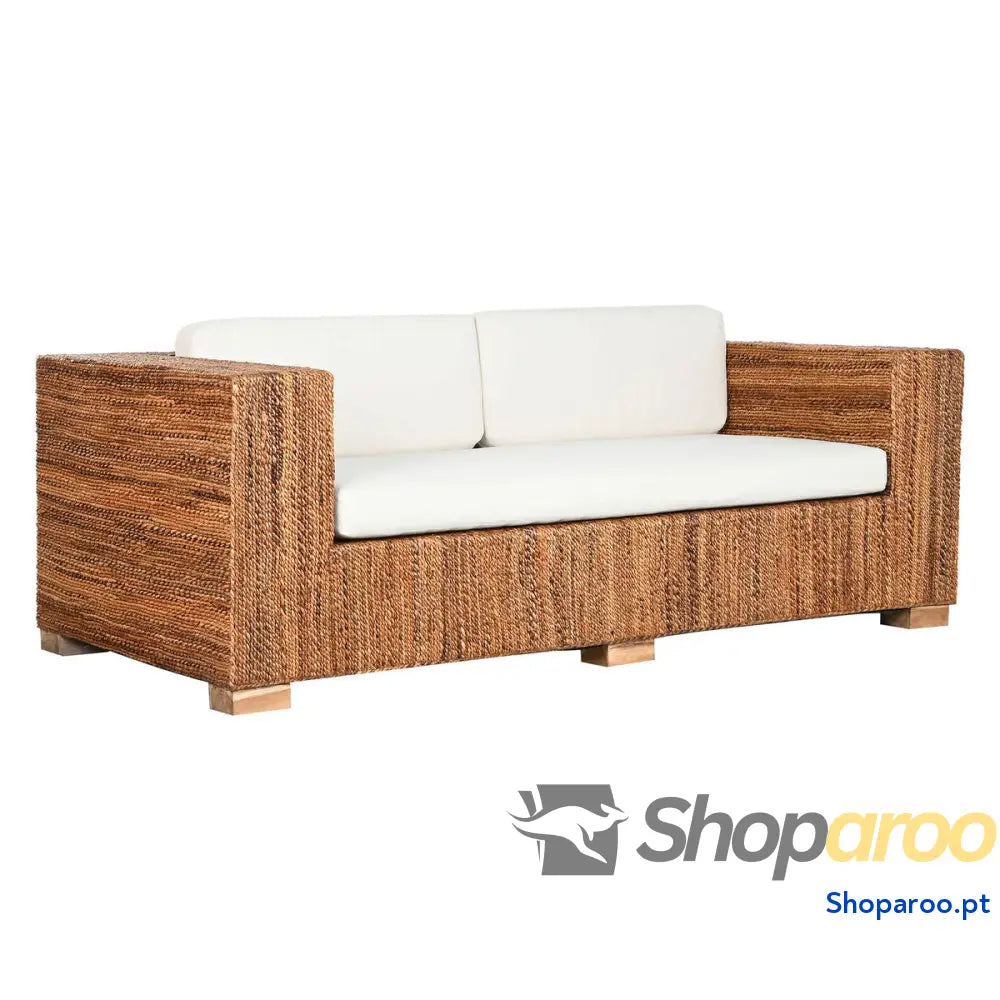 Sofá de Jardim Home ESPRIT Branco Natural 192 x 92 x 65 cm