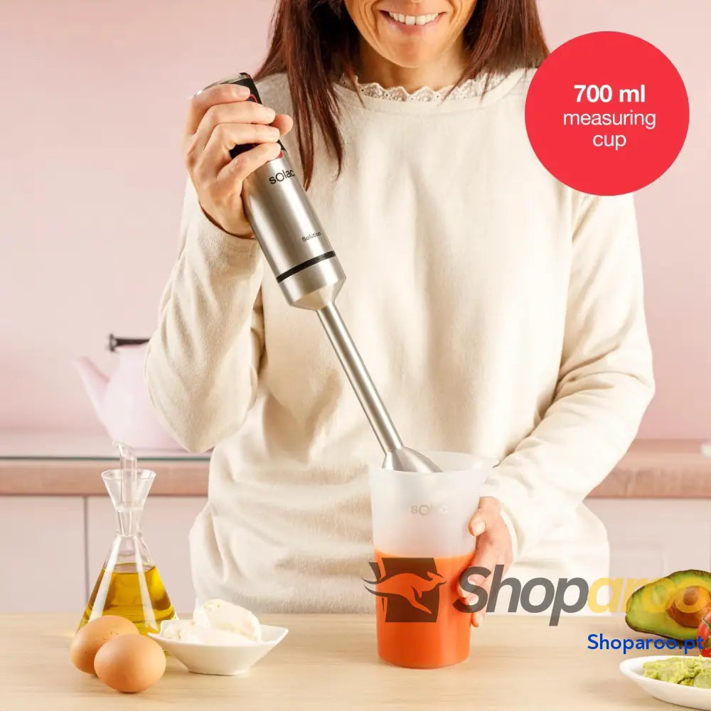 Liquidificadora de mão 1503 1500 W 4 lâminas inoxidável haste aço turbo | ergonómica anti salpicos removível | máquina