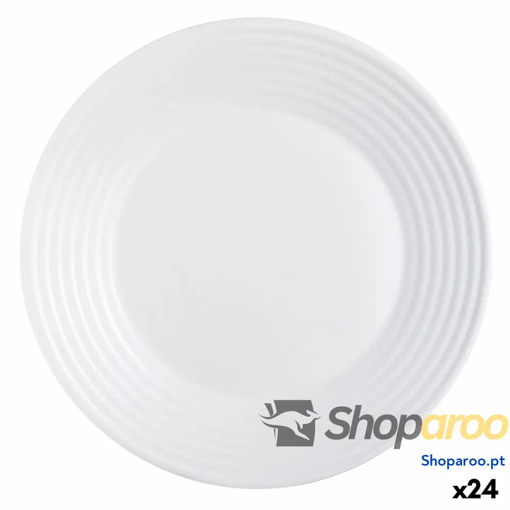 Sousplat Luminarc Harena Branco Vidro (Ø 27 cm) (24 Unidades)