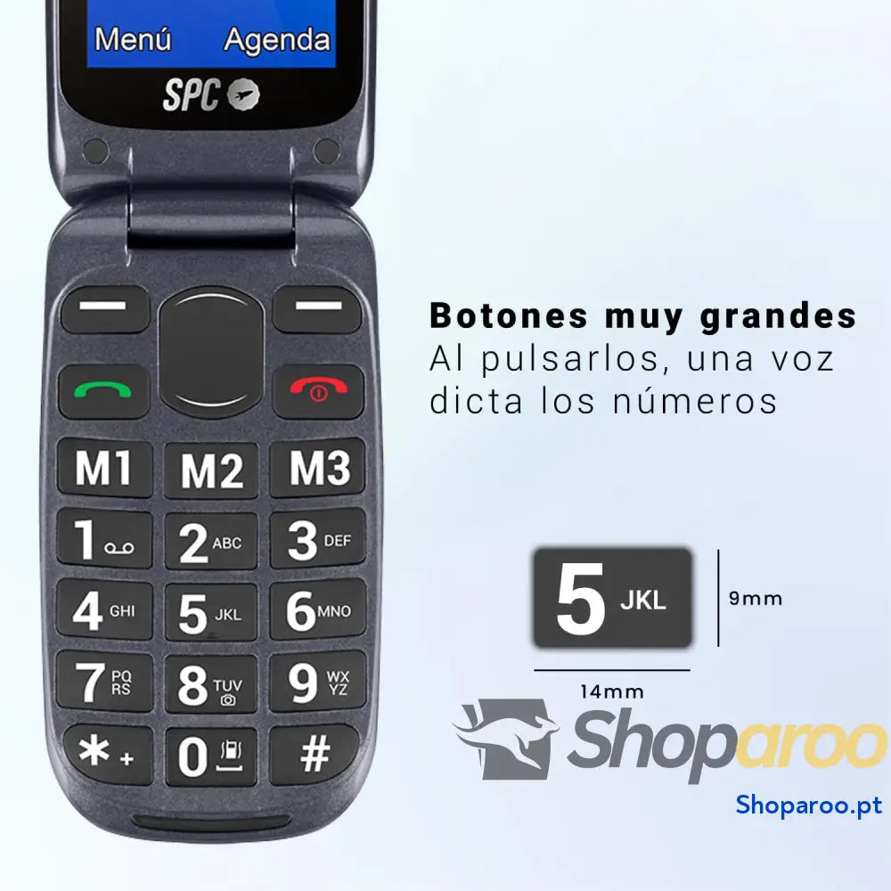 SPC Harmony Telemóvel para idosos telemóveis com tampa teclas grandes volume alto 96dB compatível aparelhos auditivos