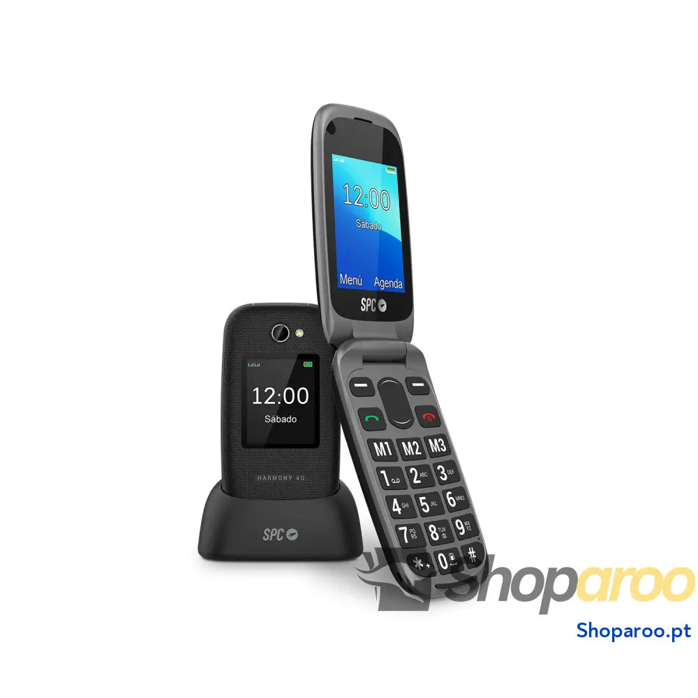 SPC Harmony Telemóvel para idosos telemóveis com tampa teclas grandes volume alto 96dB compatível aparelhos auditivos