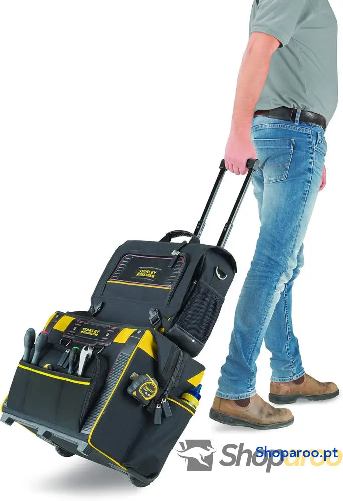 STANLEY FATMAX Mala rígida com rodas organização ideal para ferramentas pega telescópica resistente transporte fácil
