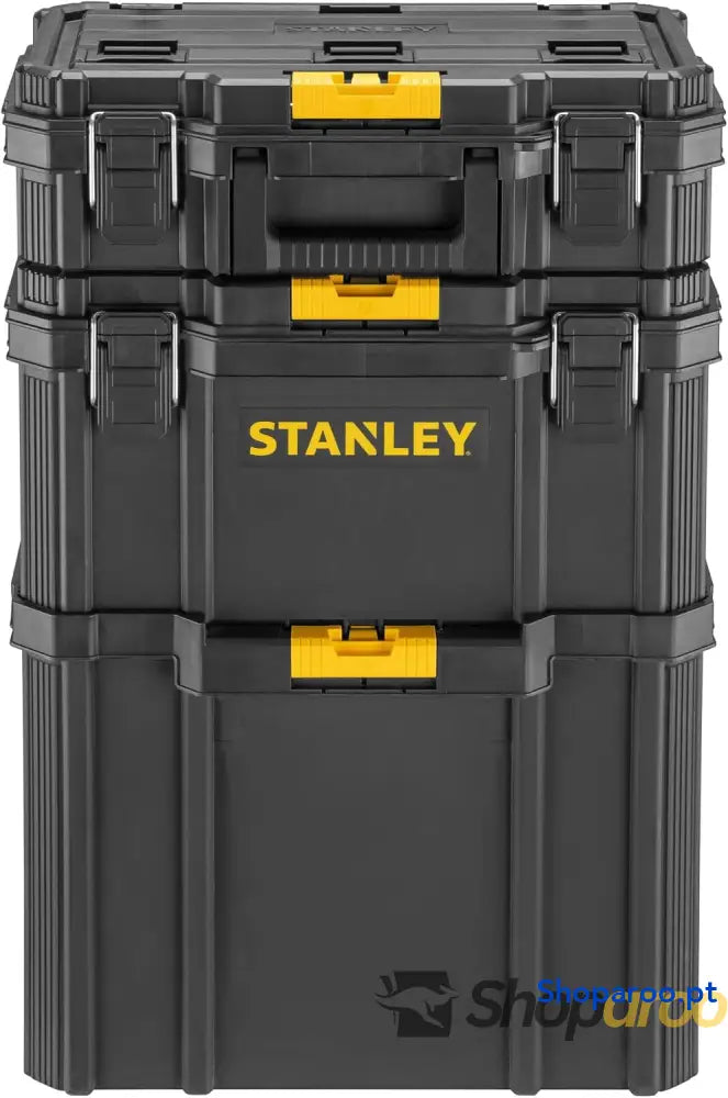 STANLEY Oficina móvel 3 em 1 compacta porta ferramentas integrado 80 L de capacidade total carga 45 kg alça telescópica