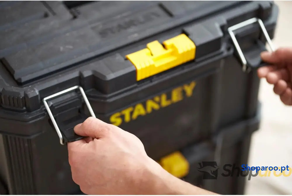 STANLEY Oficina móvel 3 em 1 compacta porta ferramentas integrado 80 L de capacidade total carga 45 kg alça telescópica