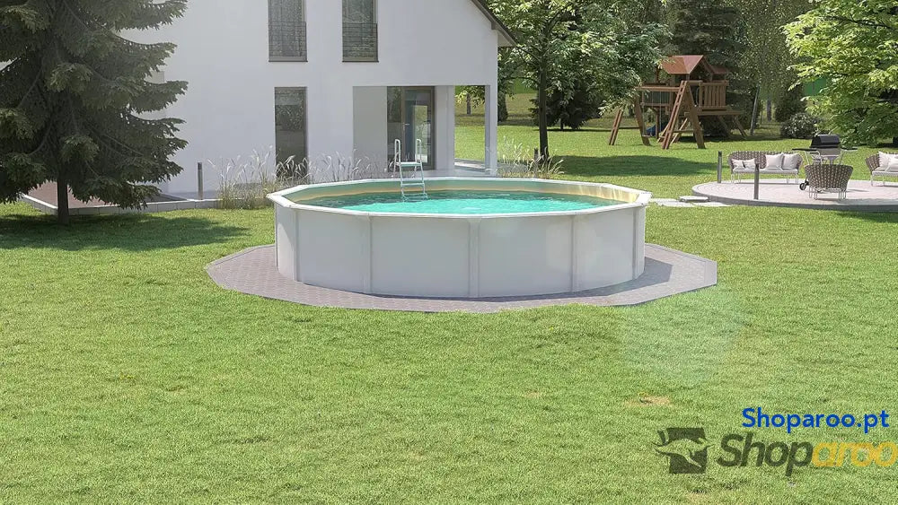Steinbach Nuovo de Luxe II 012141SA – Piscina parede aço Ø 360 x 120 cm piscina robusta em branco para até 11 000