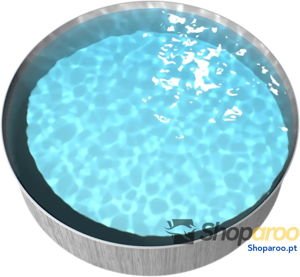 Steinbach Piscina de parede aço New Splasher Secure 011002G Ø 350 x 90 m piscina redonda com aspeto madeira cinzento