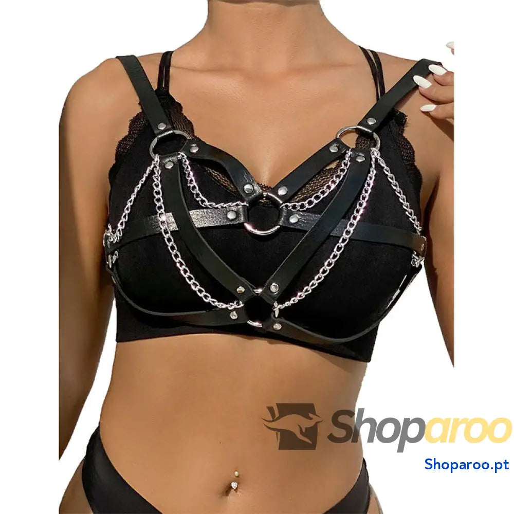 SUBBLIME - 953713 PUNK BONDAGE CINTO FIVELA DE METAL PRETO TAMANHO ÚNICO