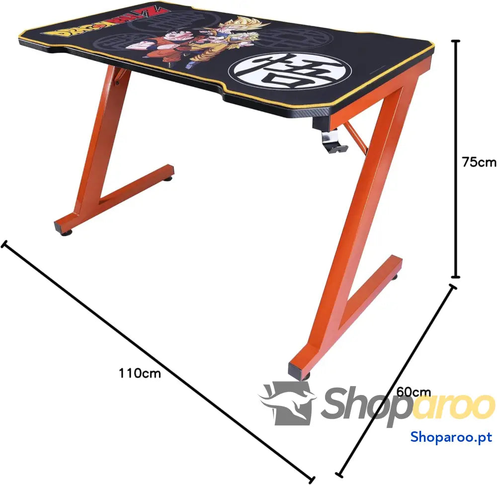 Subsonic DBZ Dragon Ball Z Secretária Gaming Ergonómica com Acabamento em Carbono para PC Mesa Gamer Licença Oficial