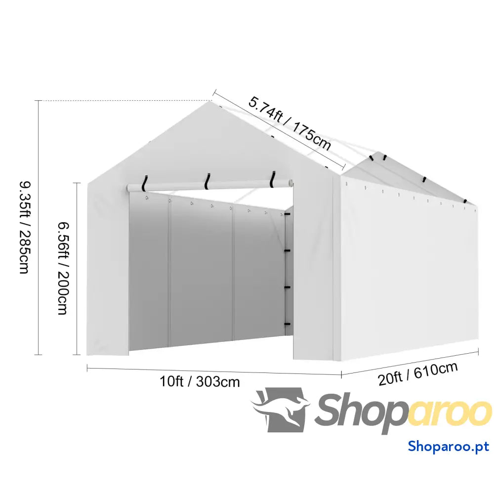 SucceBuy Carport Substituição Garagem Tenda Abrigo Lona Resistente À Prova D’água e Proteção UV.