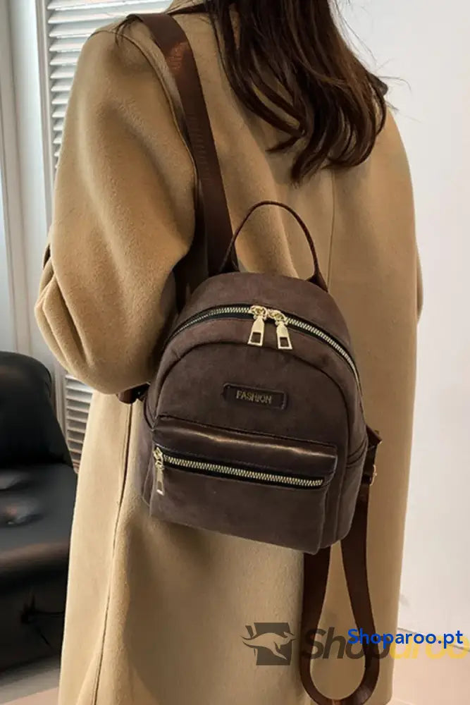 Suede Adjustable Strap Backpack Bag