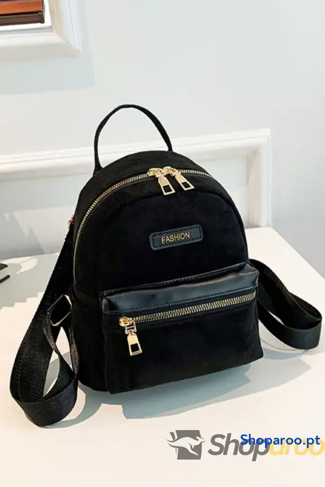 Suede Adjustable Strap Backpack Bag