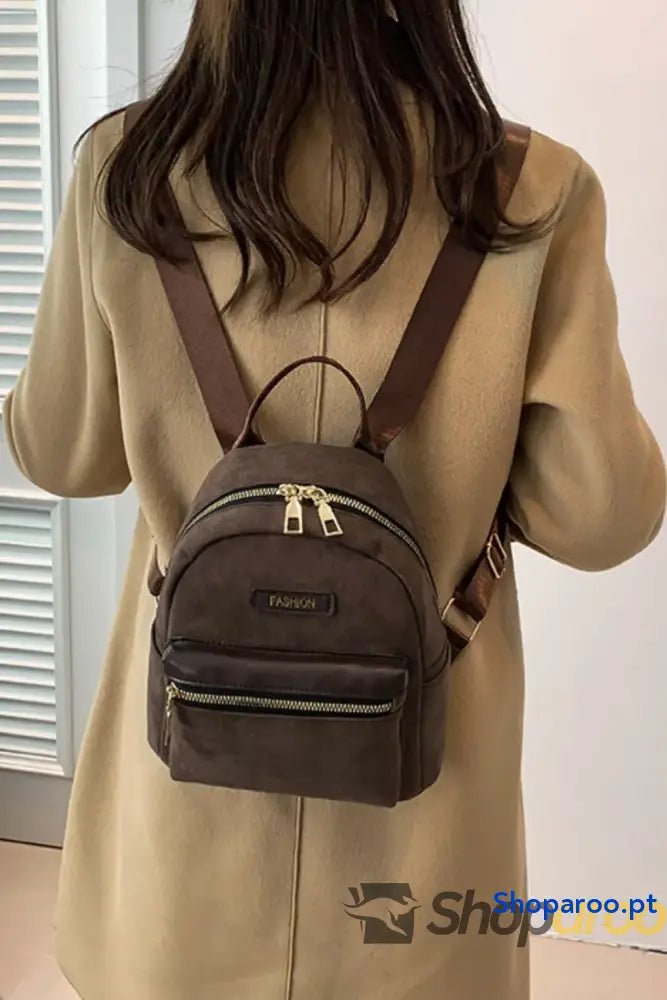 Suede Adjustable Strap Backpack Bag