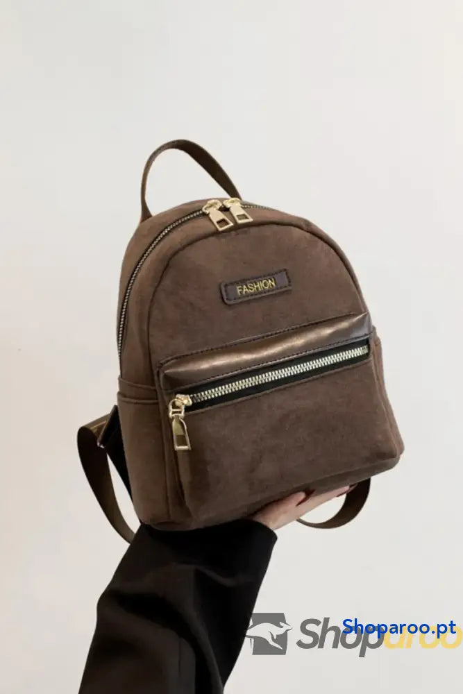 Suede Adjustable Strap Backpack Bag