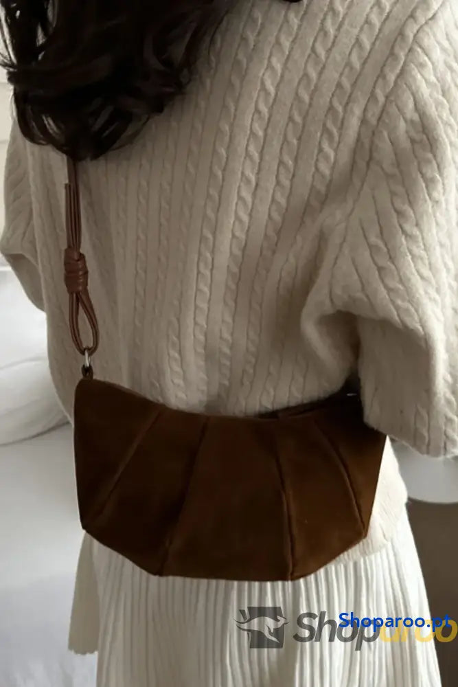 Suede Croissant Shape Shoulder Bag