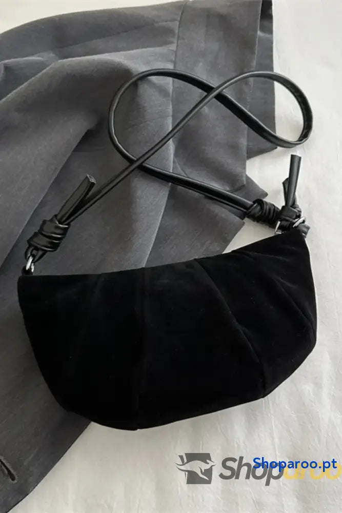 Suede Croissant Shape Shoulder Bag